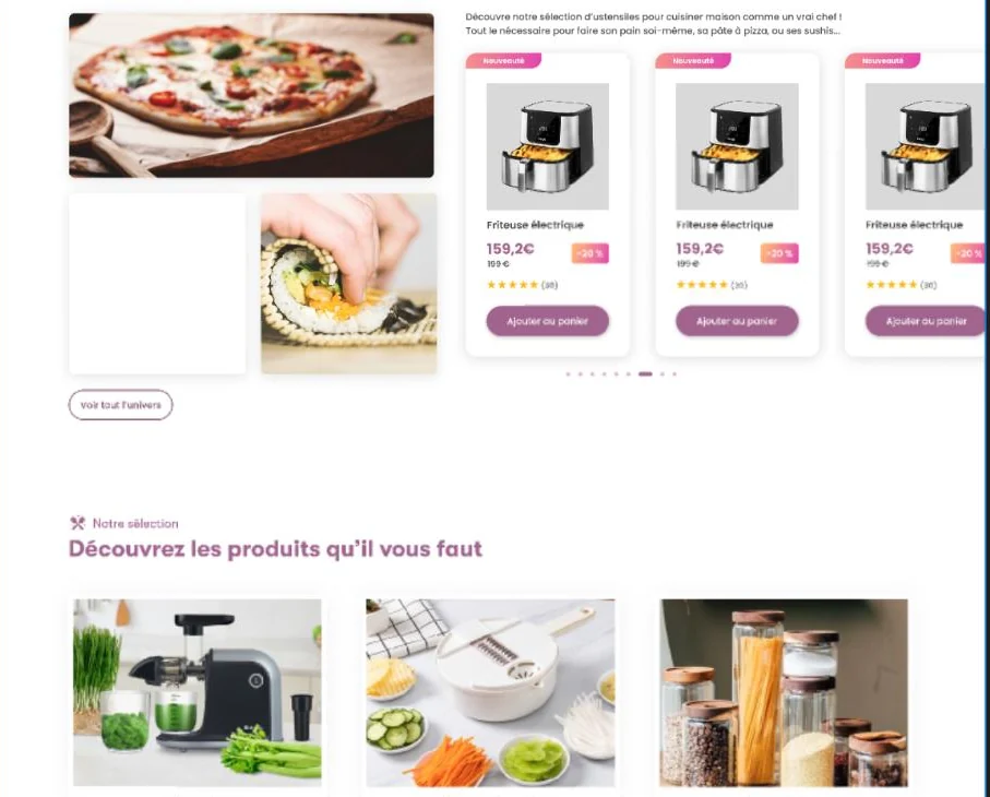 Chef’Minute — aperçu du site