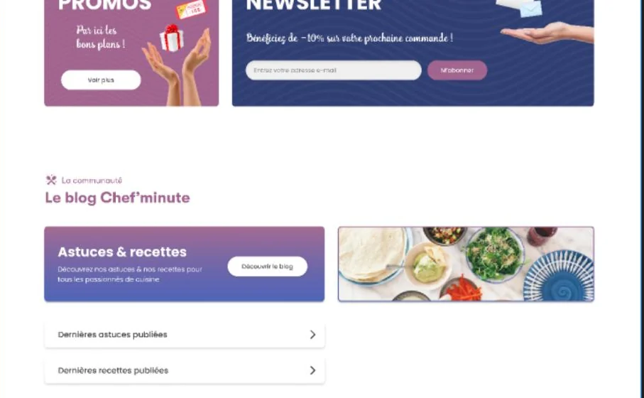 Chef’Minute — aperçu du site