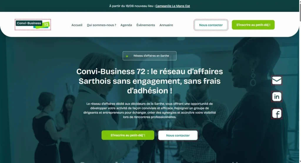 Convi-Business 72 — page d’accueil