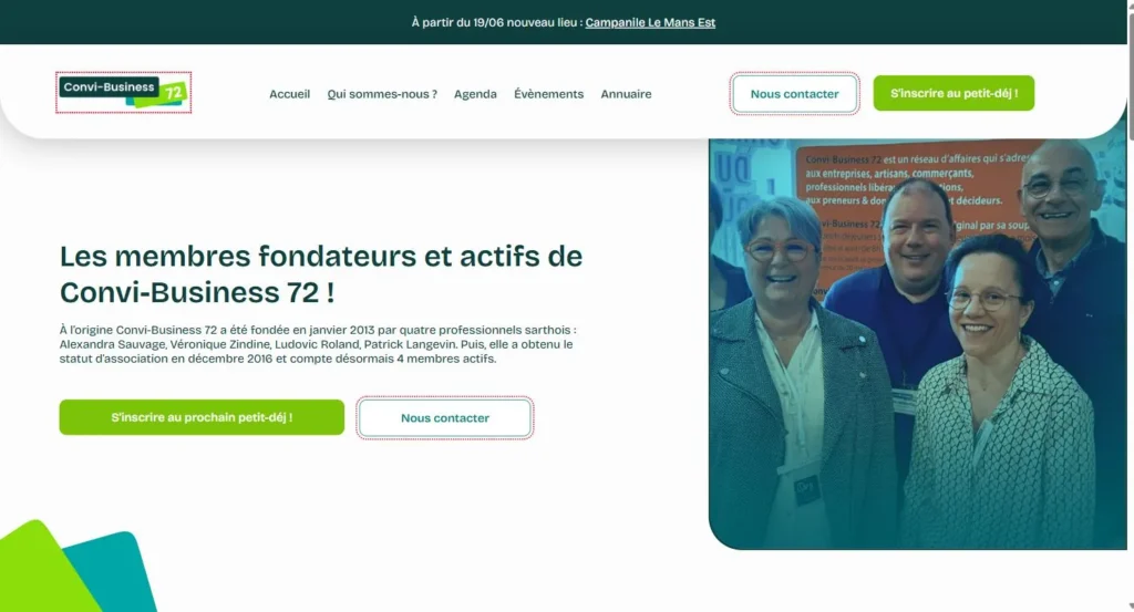 Convi-Business 72 — page Fondateurs