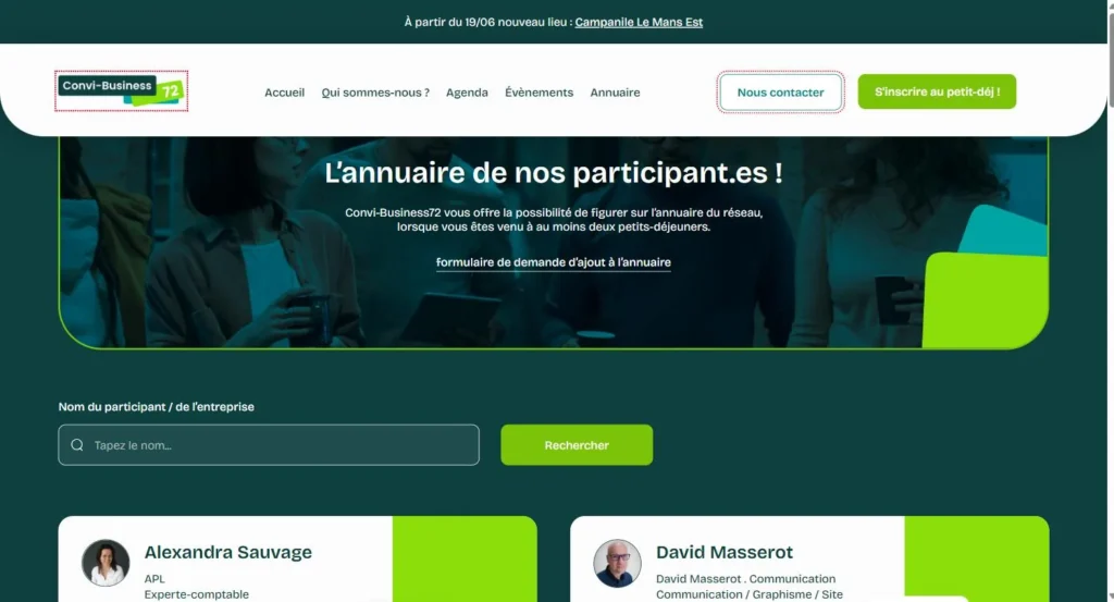 Convi-Business 72 — page annuaire