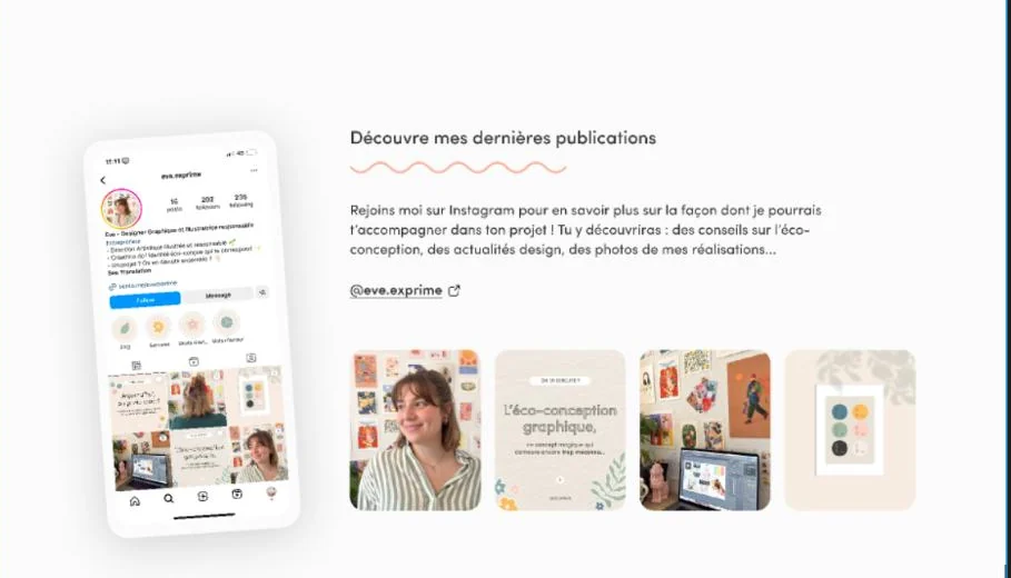 Eve Lajante — aperçu du site