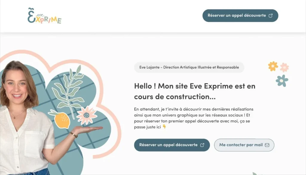 Eve Lajante — maquette de la landing page