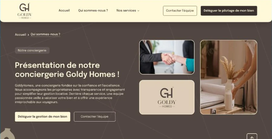 Goldy Homes — aperçu du site