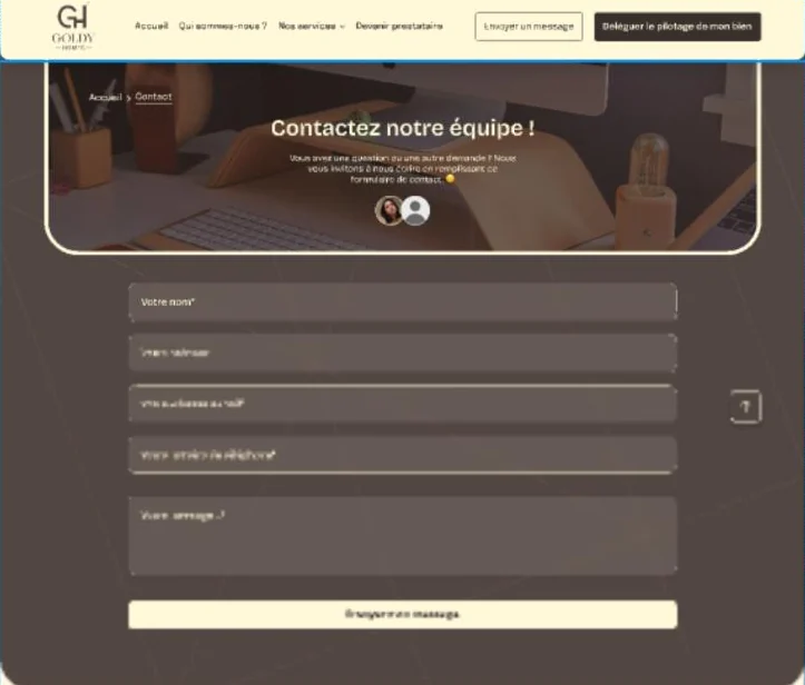 Goldy Homes — aperçu du site