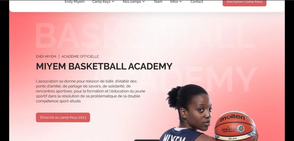 Miyem Academy — maquette de la page d’accueil