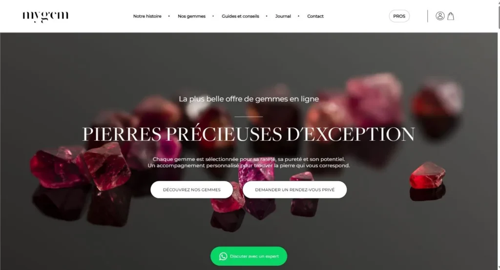 My Gem — page d’accueil